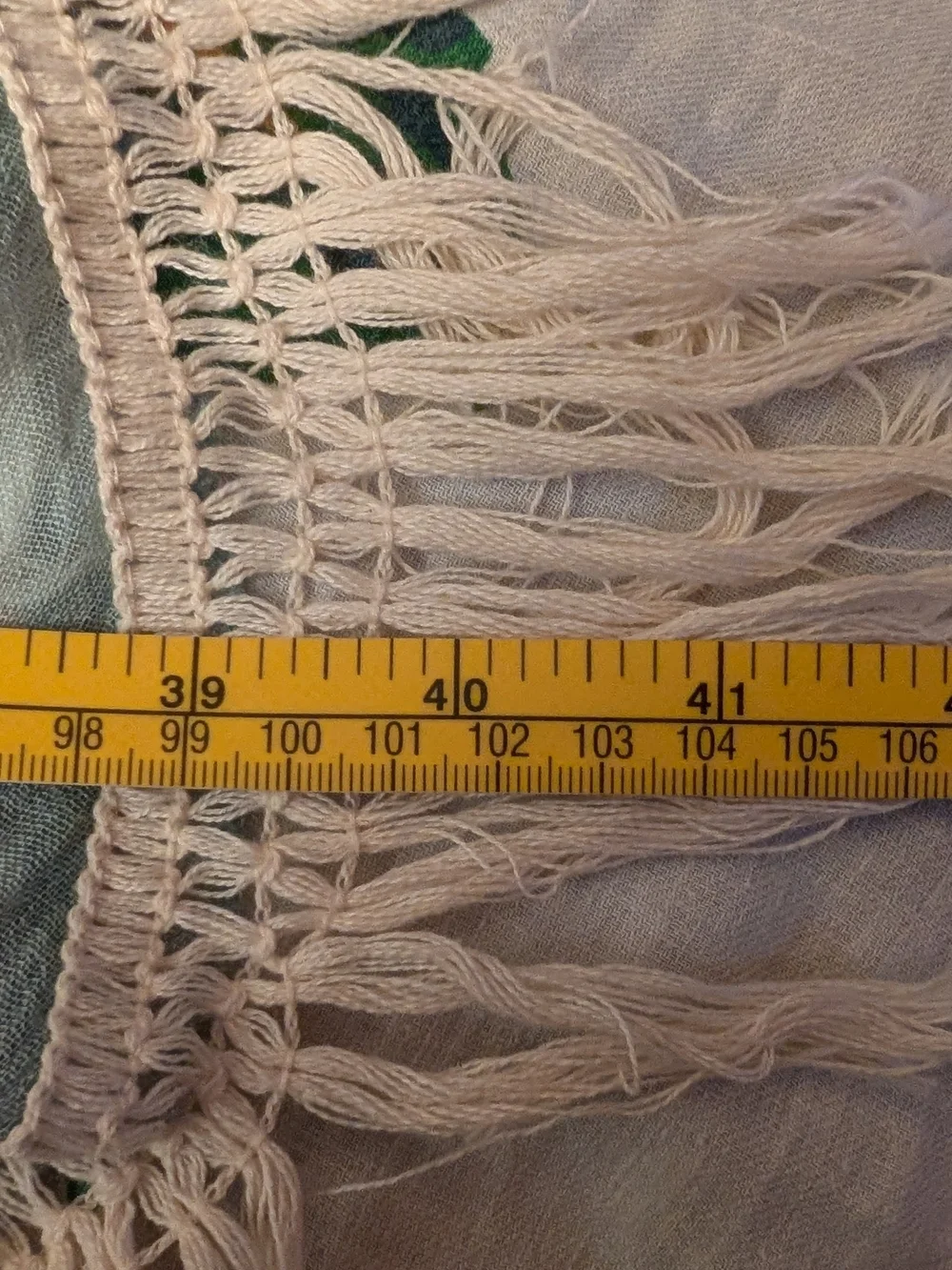 Light Blue 100% Cotton Semi Sheer Demi-Lune Half Moon Fringe Shawl Scarf Wrap